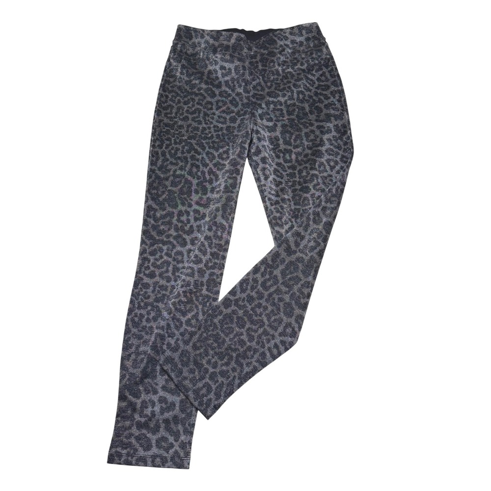 Sanctuary x Anthropologie Leopard Metallic‎ Leggings Gray Black Animal Print M